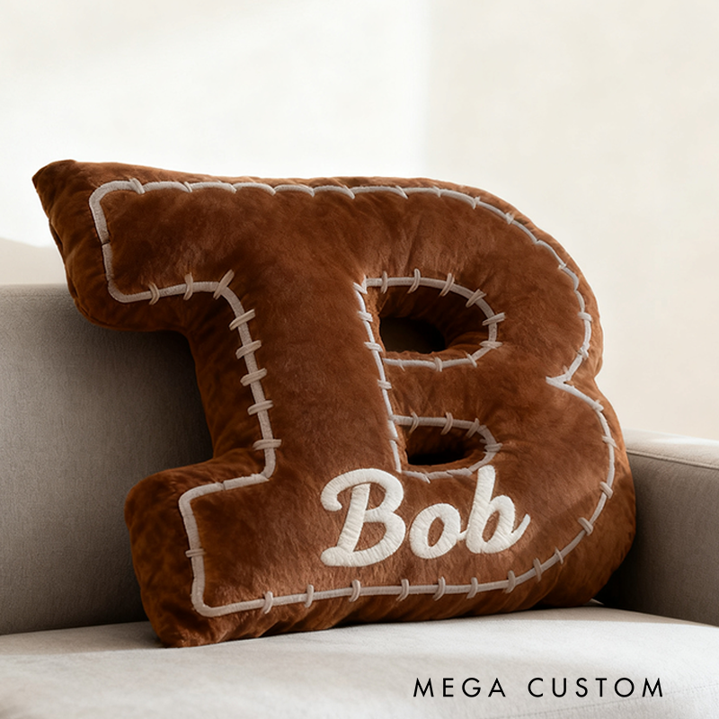 Personalized Football Letter Shaped Pillow Perfect Gift for Sports Enthusiasts