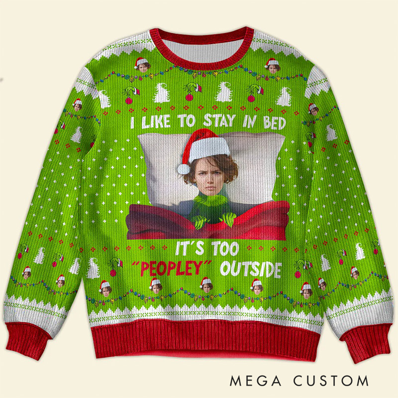 Personalized Too People Outside Photo Christmas Ugly Sweater Movie Christmas Sweater Film Fan Family Sweater