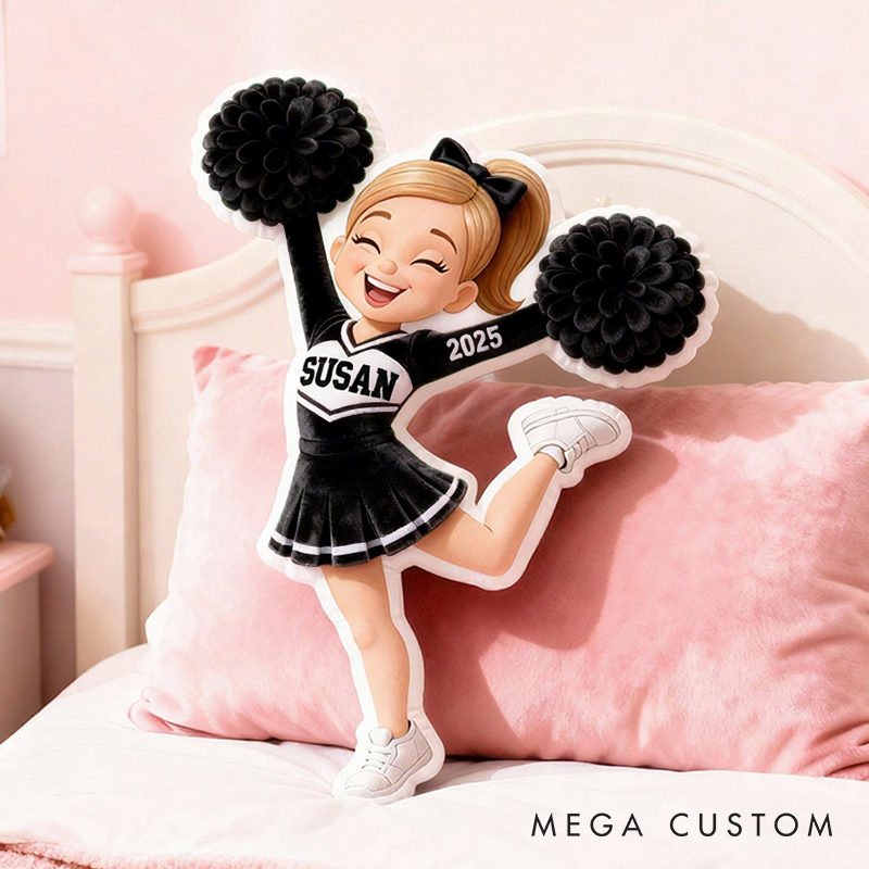 Personalized Graphic3DPrint Cheerleading Spirit Pillow with Custom Name and Year for Cheer Fans and Athletes