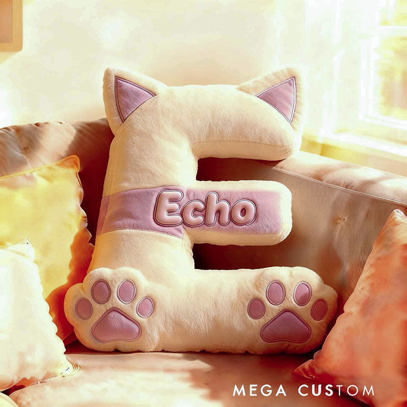 Personalized Pet Lover Cute Letter Pillow with Custom Name Design Graphic 3D Print