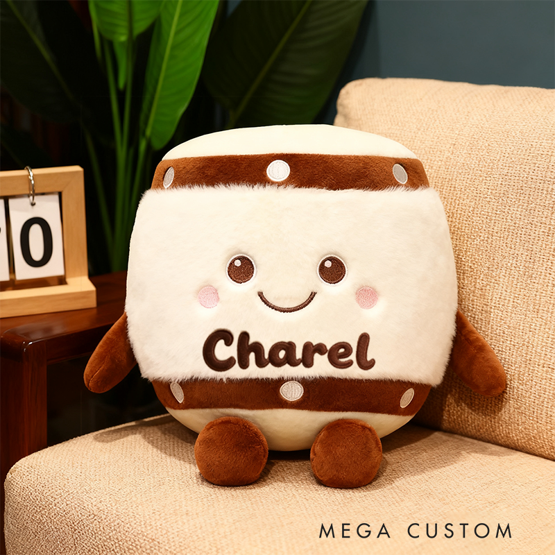 Personalized Cute Marshmallow Plush Graphic 3D Print Toy with Smiling Face Custom Cute Pillow for Kids