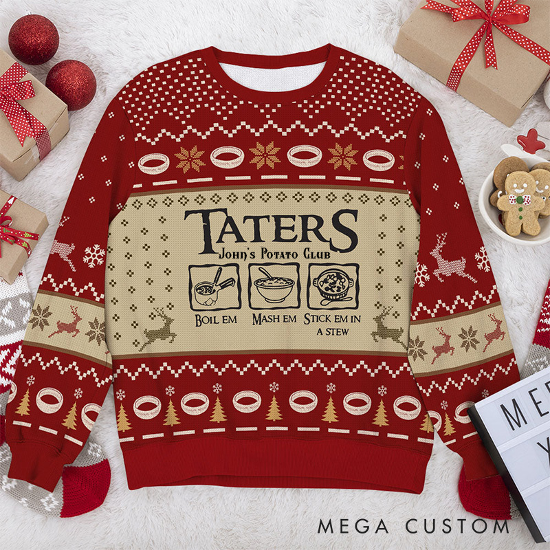 Personalized Potato Club Christmas Ugly Sweater Movie Christmas Sweater Film Fan Family Sweater