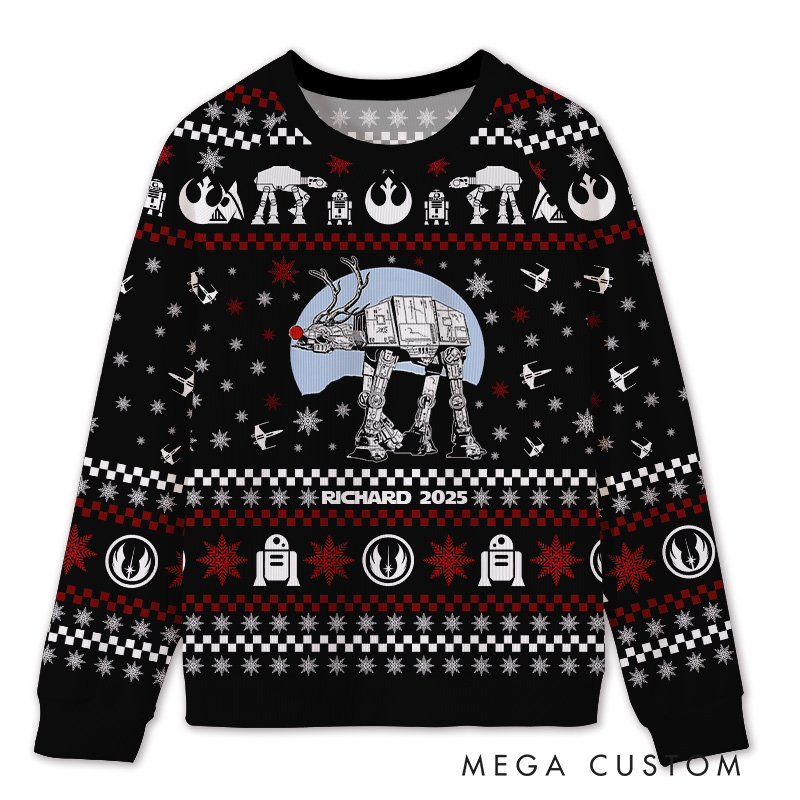 Personalized Galaxy Dashing Christmas Ugly Sweater Movie Christmas Sweater Film Fan Family Sweater