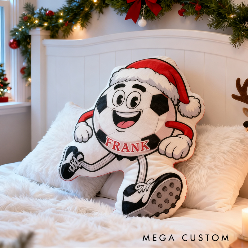 Personalized Soccer Pillow with Custom Name Perfect for Christmas