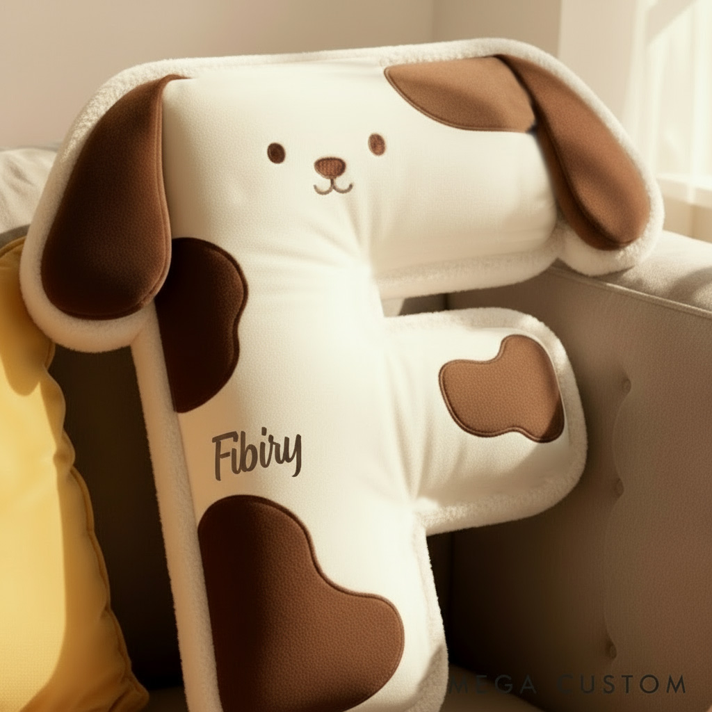 Personalized Dog Lover Letter Pillow with Custom Name Design Graphic 3D Print Pillow