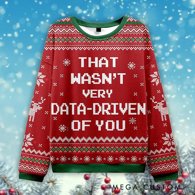 Personalized Data Technology Enthusiasts Ugly Sweater Data-Driven Humor Ugly Christmas Sweater for Geek Nerd