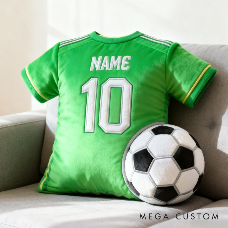 Personalized Graphic3DPrint Soccer Jersey Pillow with Custom Name and Number for Fans