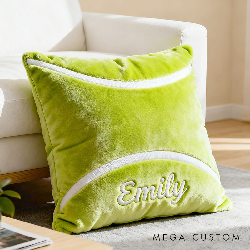 Personalized Graphic3DPrint Tennis Ball Pillow with Custom Name for Sports Enthusiasts