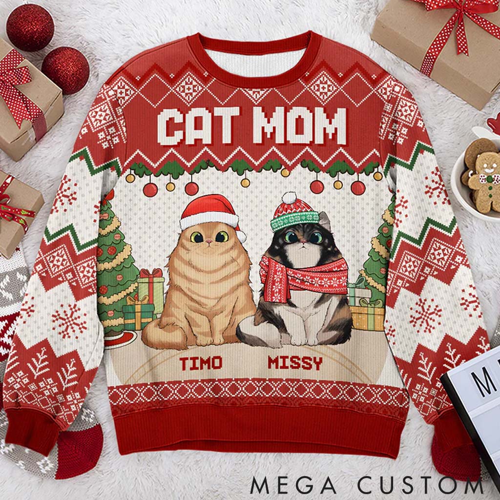 Personalized Cat Lover Super Sexy Cat Mum  Christmas Ugly Sweater
