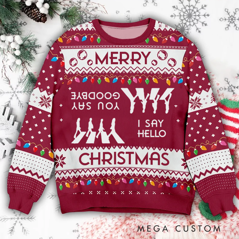 Personalized Hello Goodbye Ugly Sweater Musical Welcome Ugly Sweater for Music Lover
