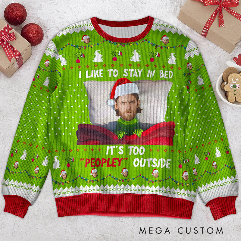 Personalized Too People Outside Photo Christmas Ugly Sweater Movie Christmas Sweater Film Fan Family Sweater