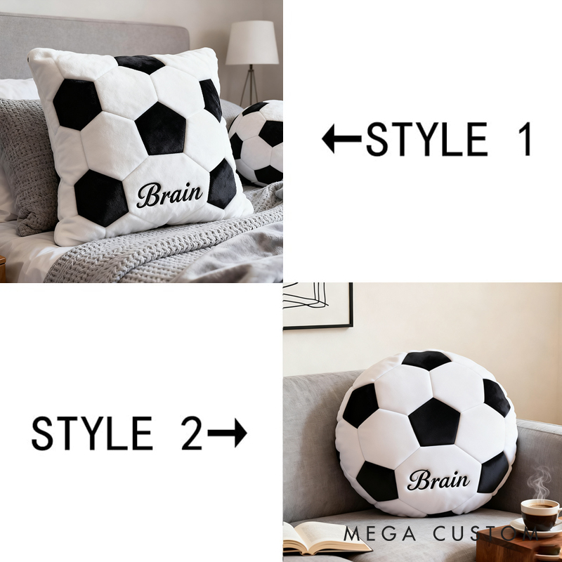 Personalized Soccer Ball Pillow with Custom Name for Kids and Sports Enthusiasts