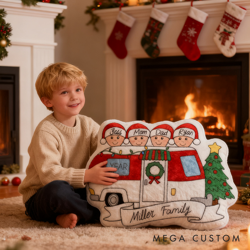 Personalized Rv Camper Pillow Camping Gift Accessories 2025 Group Family Rv Pillow Kid Van Travel Trailer Christmas Gift for Camping