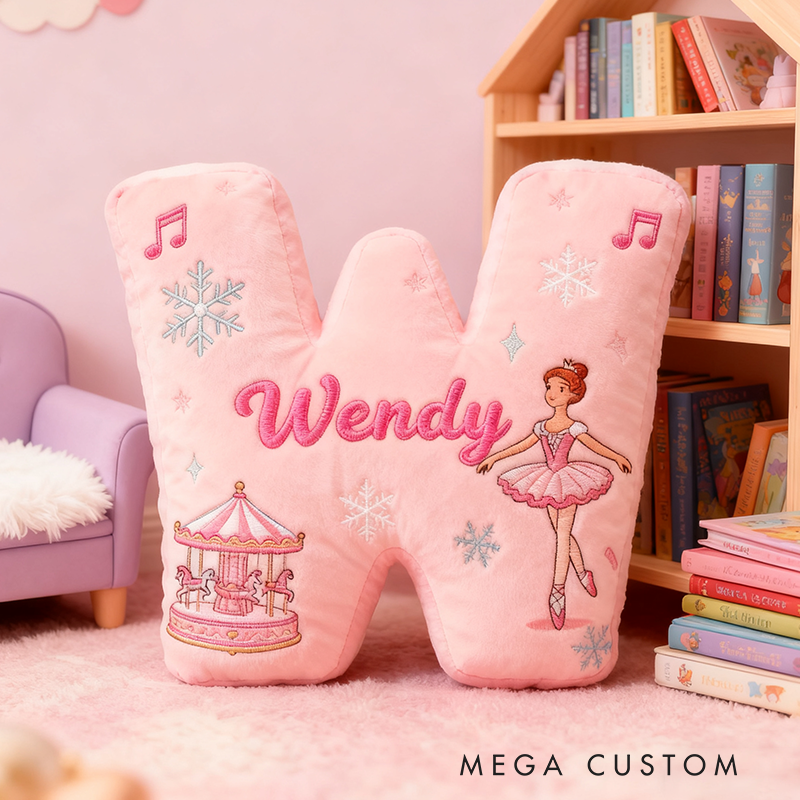 Personalized Colorful 26 Letters Cute Graphic 3D Print Pillow Cute Magic Beautiful Letter Custom Pillow Gift Christmas Gift for Kids