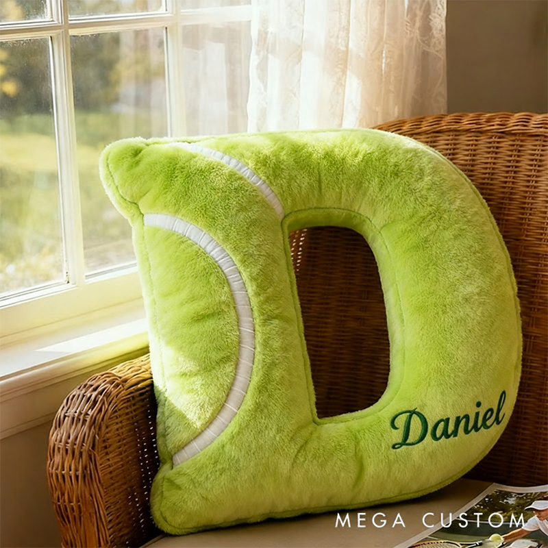 Personalized Graphic3DPrint Tennis Letter Pillow with Custom Name for Sports Lovers