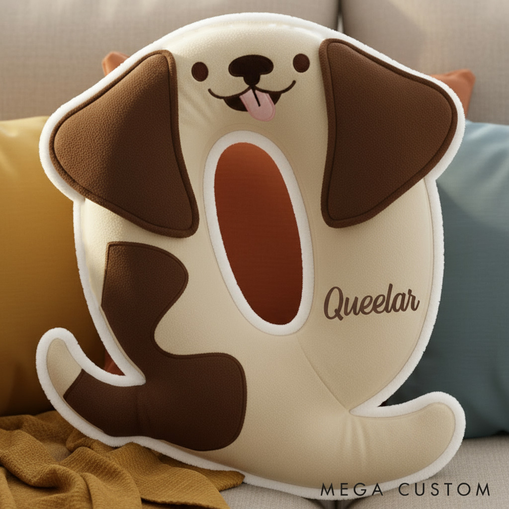 Personalized Dog Lover Letter Pillow with Custom Name Design Graphic 3D Print Pillow
