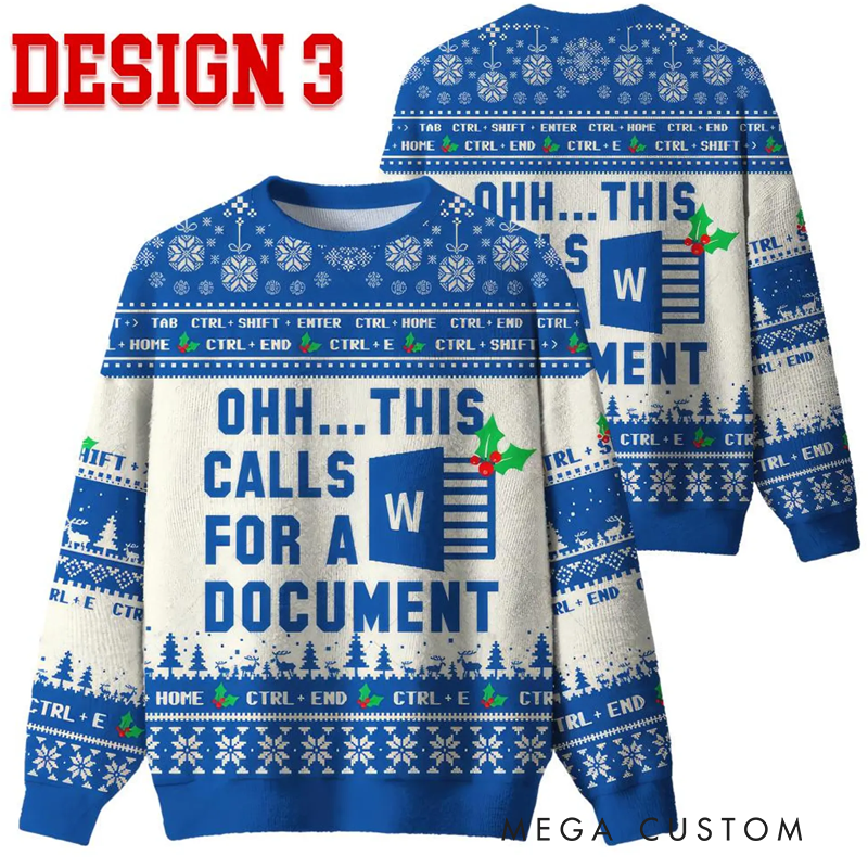 Personalized Ohh...This Calls for a Spreadsheet Power Point Word Ugly Sweater Funny Excel Matching Group Sweater Christmas Party Funny Gift for Geek