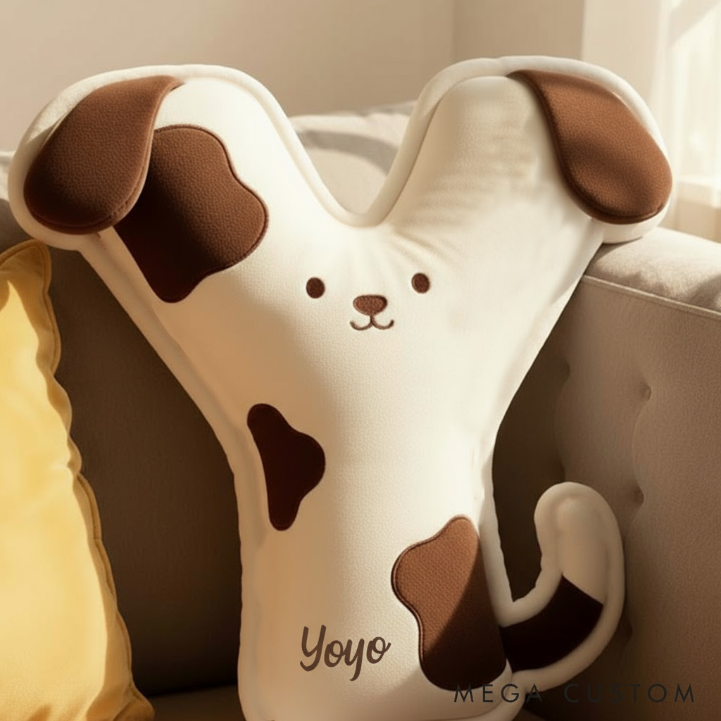 Personalized Dog Lover Letter Pillow with Custom Name Design Graphic 3D Print Pillow