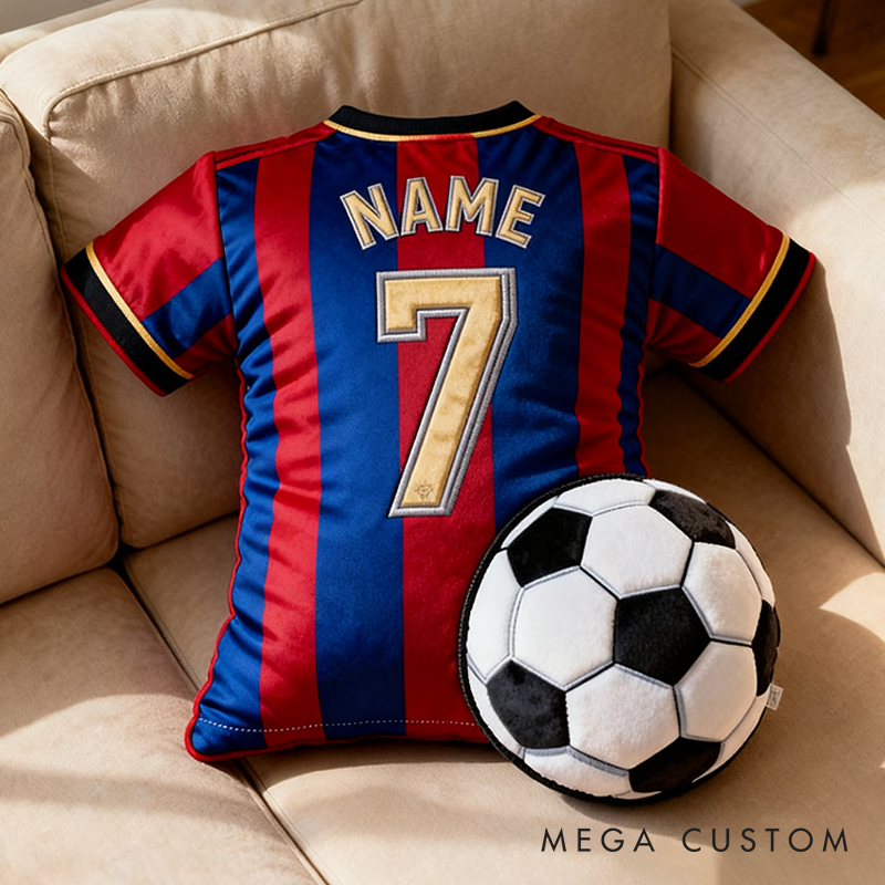 Personalized Graphic3DPrint Soccer Jersey Pillow with Custom Name and Number for Fans
