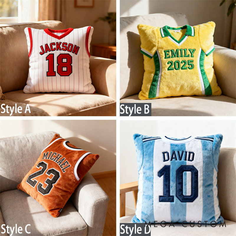 Personalized Graphic3DPrint Soccer Jersey Pillow with Custom Name and Number for Sports Enthusiasts