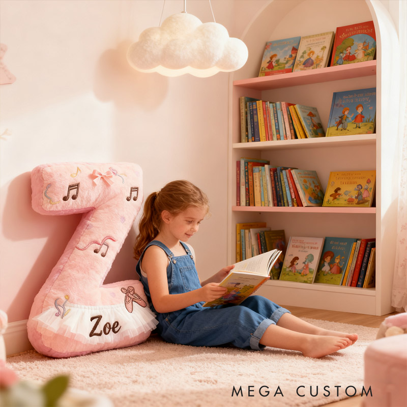 Personalized Graphic 3D Print Ballet Pillow With Your Own Name Soft Stuffed Toy for Kids Unique Decorative Cushion for Girls' Room