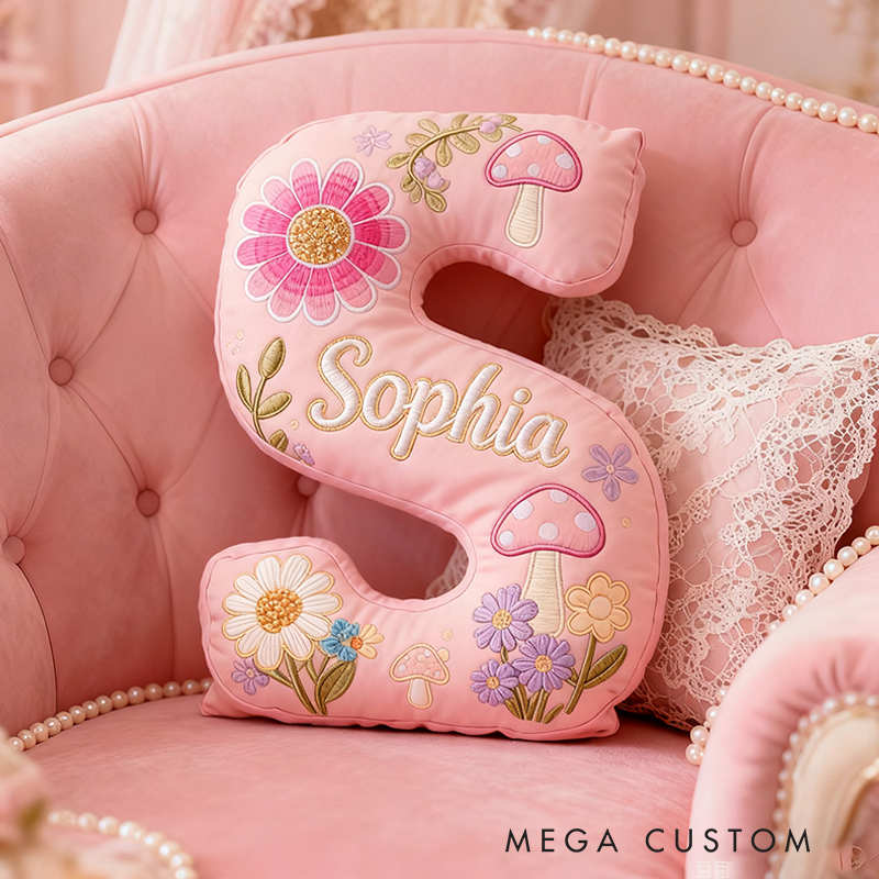 Personalized Colorful 26 Letters Cute Pillow Beautiful Hippie Letter Custom Hippie Pillow for Kids