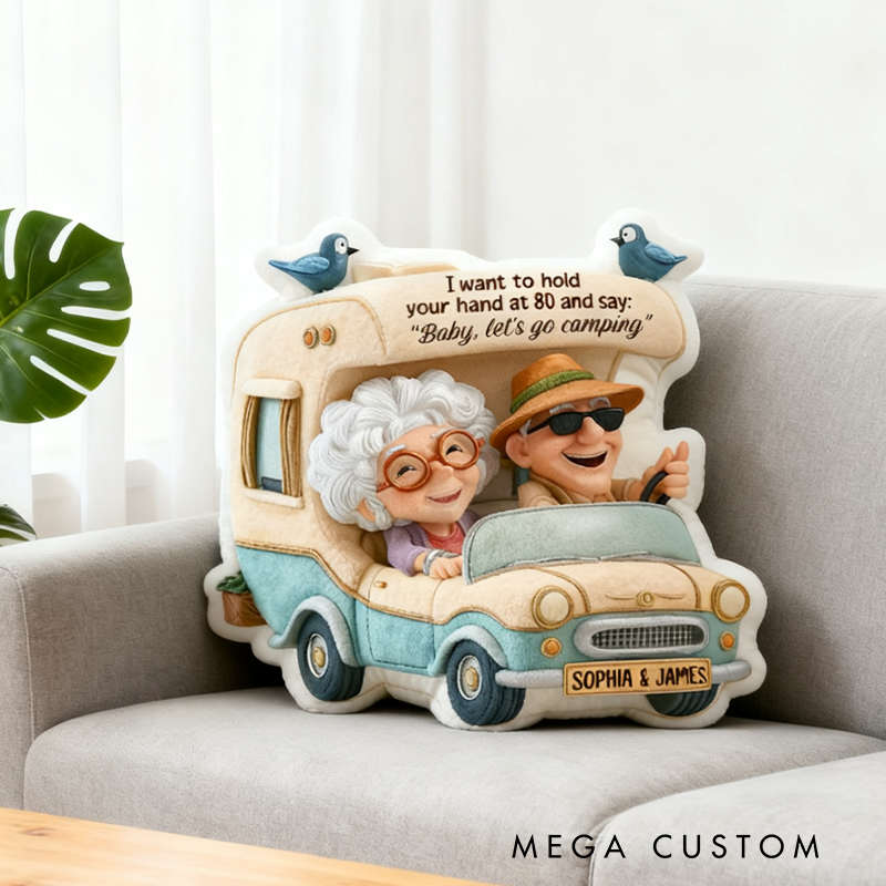Personalized Graphic 3D Print Couple Camping Pillow Custom Rv Camper Pillow Funny Couple Holiday Gift for Outdoor Camping Lover