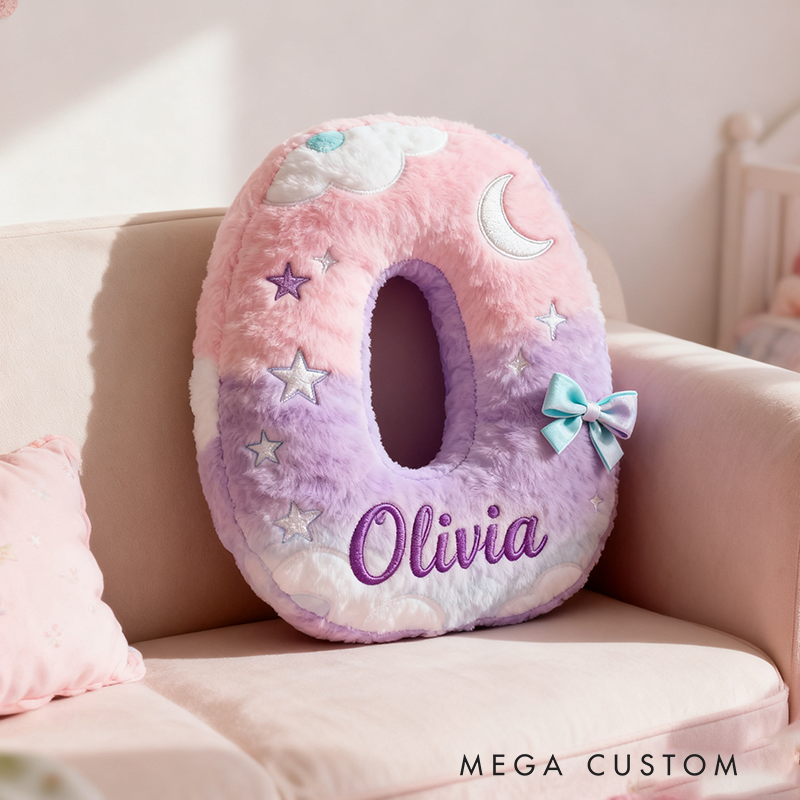 Personalized Colorful 26 Letters Cute Graphic 3D Print Pillow Cute Magic Beautiful Letter Custom Pillow Gift for Kids