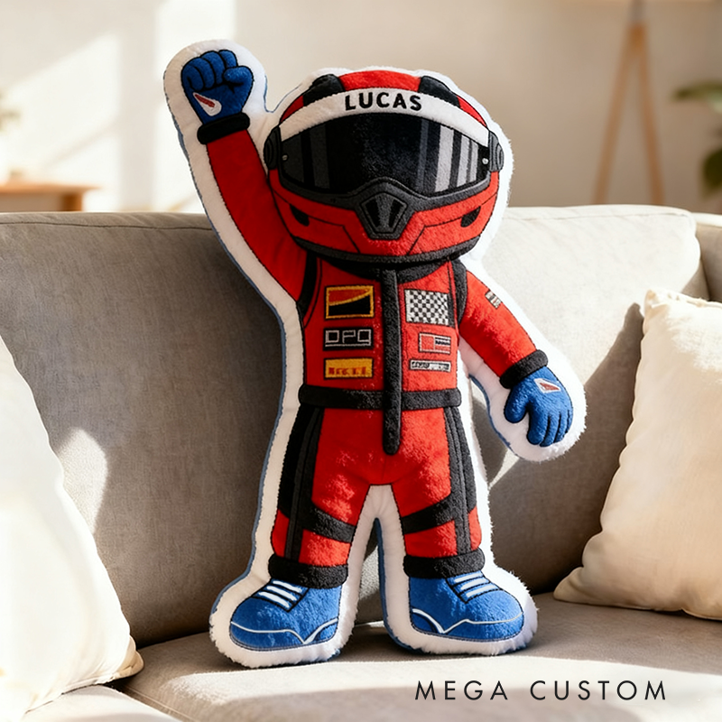 Personalized Winning Racer Throw Pillow Custom Name Graphic 3D Print Design Cushion Gift for Racers and Racing Lovers