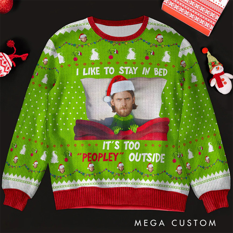 Personalized Too People Outside Photo Christmas Ugly Sweater Movie Christmas Sweater Film Fan Family Sweater