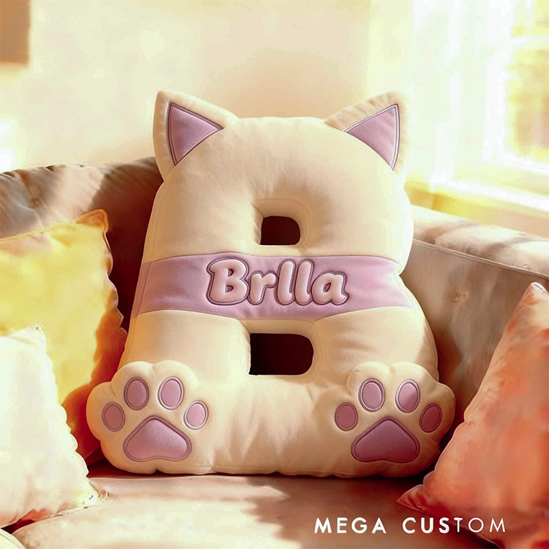 Personalized Pet Lover Cute Letter Pillow with Custom Name Design Graphic 3D Print