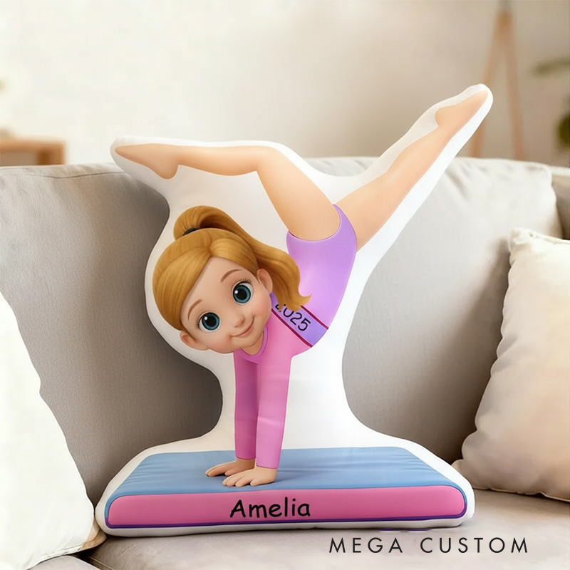 Personalized My Gymnastic Girl Shaped Pillow for Gynamstic Lovers Pillow Christmas Gift for Kids