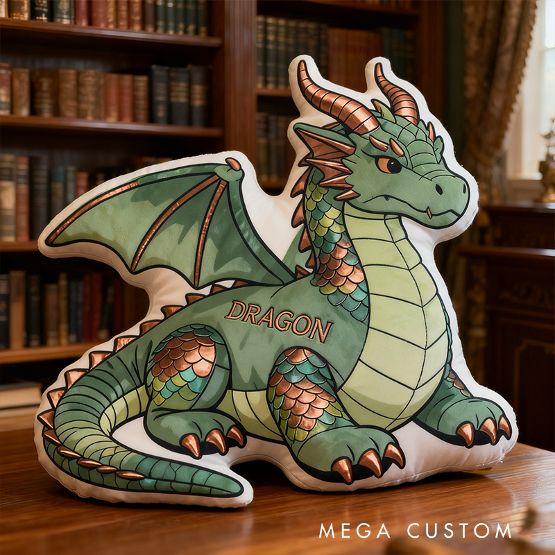 Personalized Red Dragon Fire Custom Name Soft Decorative Gift Fantasy Creature Style Cozy Bedroom Brave Power Mystic Adventure Magic Graphic 3D Print Pillow