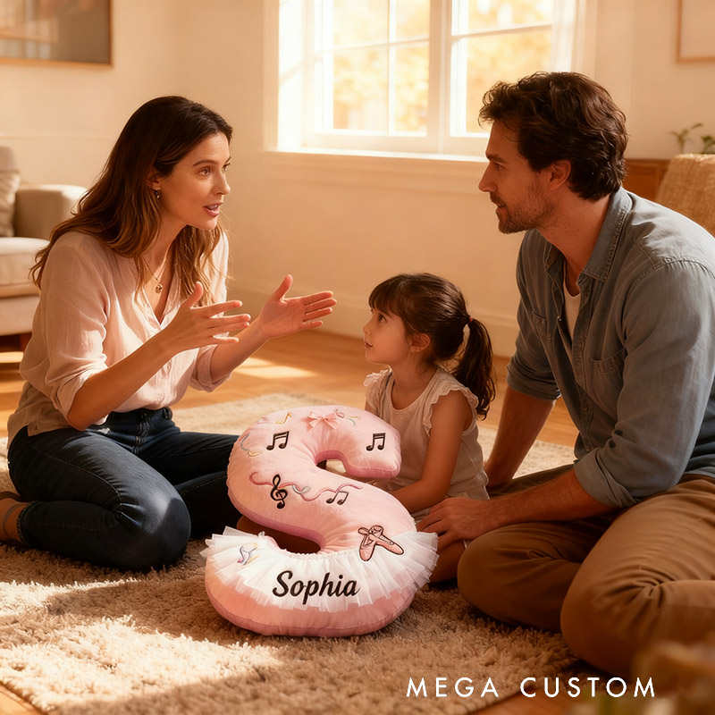 Personalized Graphic 3D Print Ballet Pillow With Your Own Name Soft Stuffed Toy for Kids Unique Decorative Cushion for Girls' Room