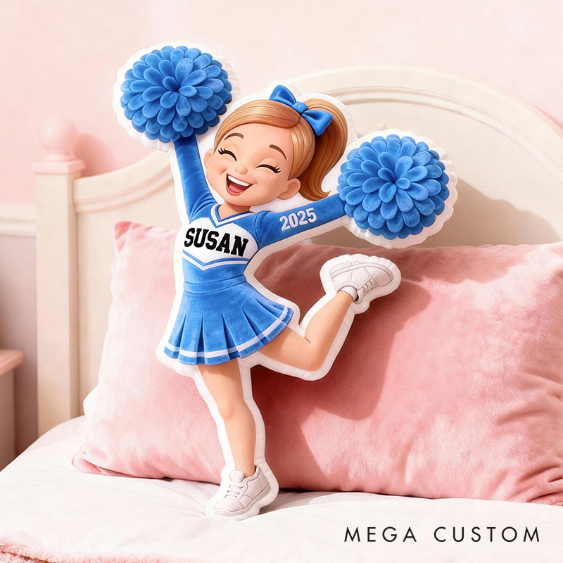 Personalized Graphic3DPrint Cheerleading Spirit Pillow with Custom Name and Year for Cheer Fans and Athletes
