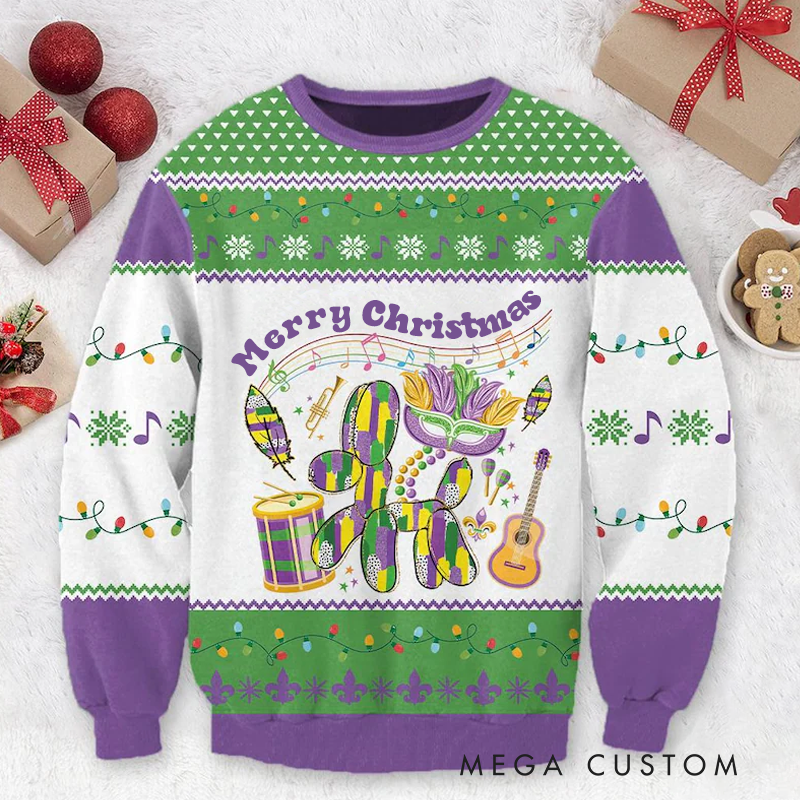 Personalized Ugly Sweater Music Christmas Sweater Song Fan Family Sweater