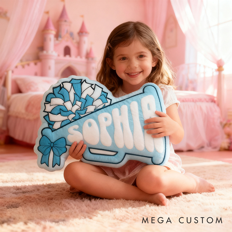 Personalized Cheerleading Decorative Pillow Featuring Your Name for Kids