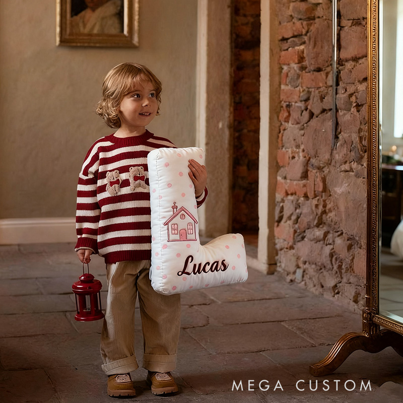 Personalized Letter Pillow Custom Name Decor Soft Plush Cushion for Kids Bedroom Graphic 3D Print