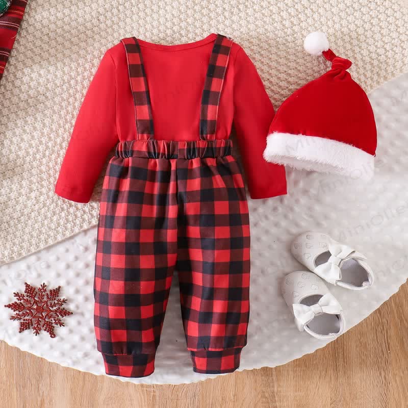 MY 1ST CHRISTMAS Baby Plaid 2-Piece Set with Hat