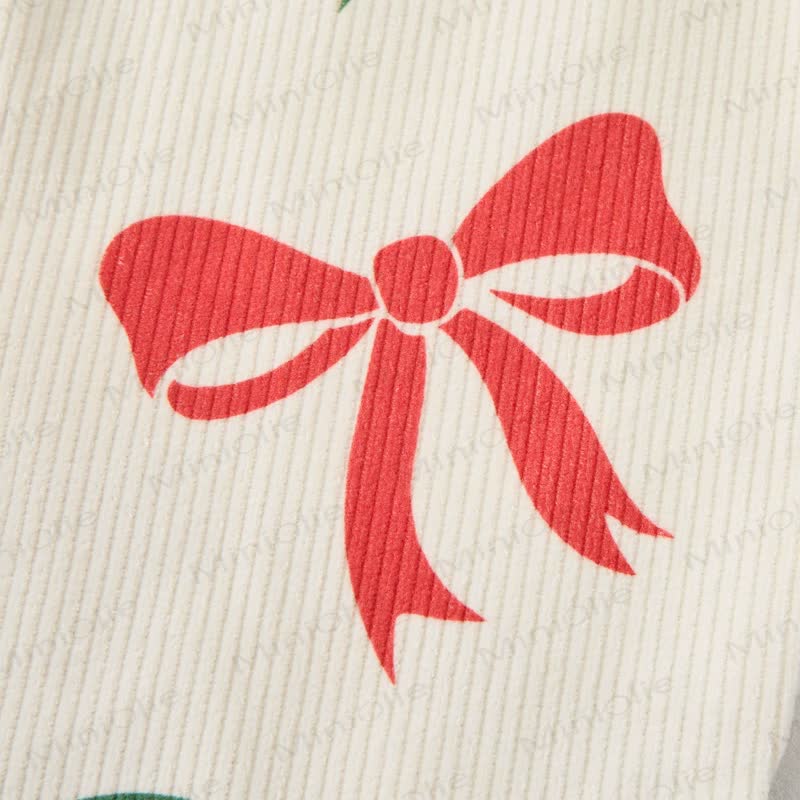 Baby Toddler Christmas Bow-knot Corduroy Overalls