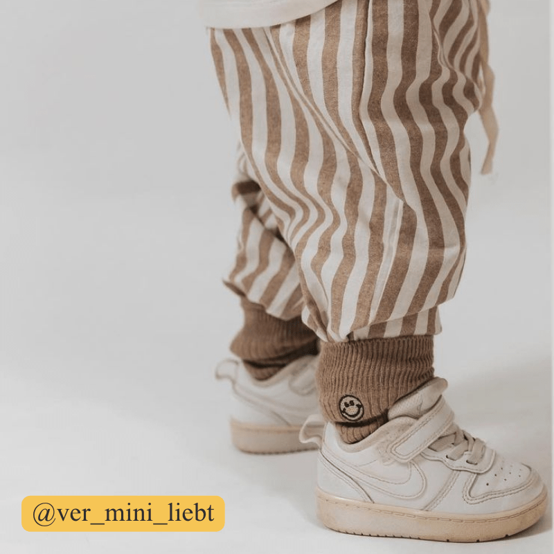 Baby Striped Drawstring Casual Pants