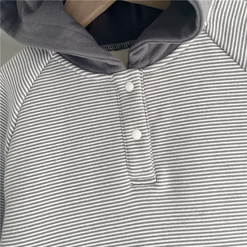 Baby Striped Hooded Soft Romper