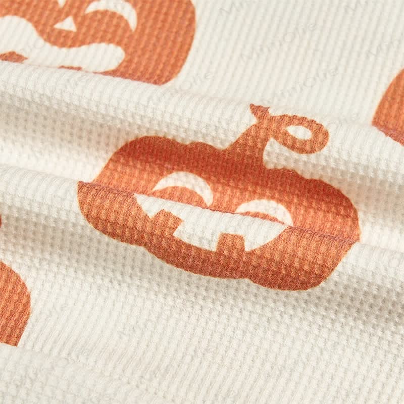 Baby Toddler Halloween Pumpkin Waffle 2-piece Set