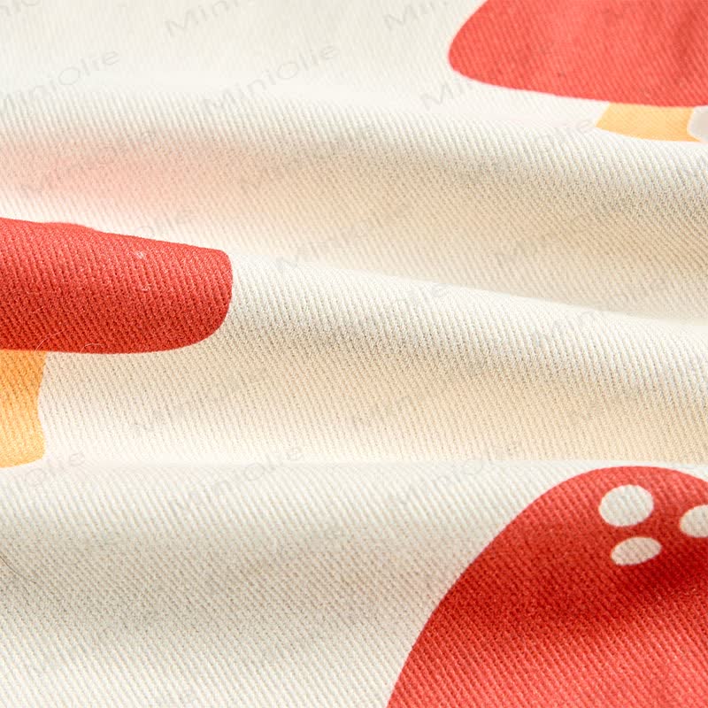 Baby Toddler Red Mushroom White Overalls