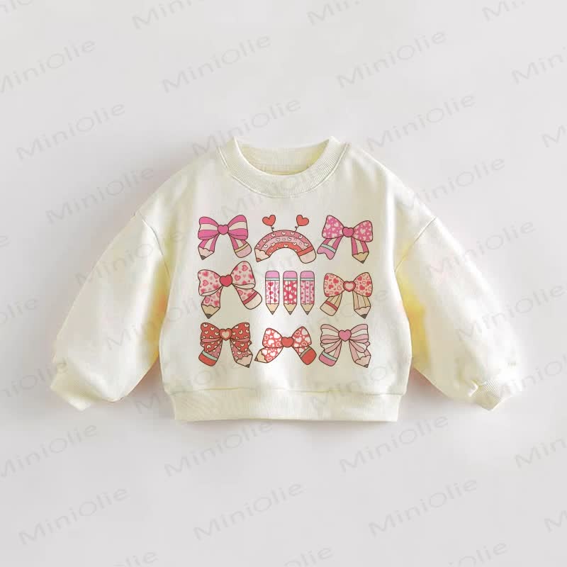 Baby Toddler Girl Pencil Bows Sweatshirt