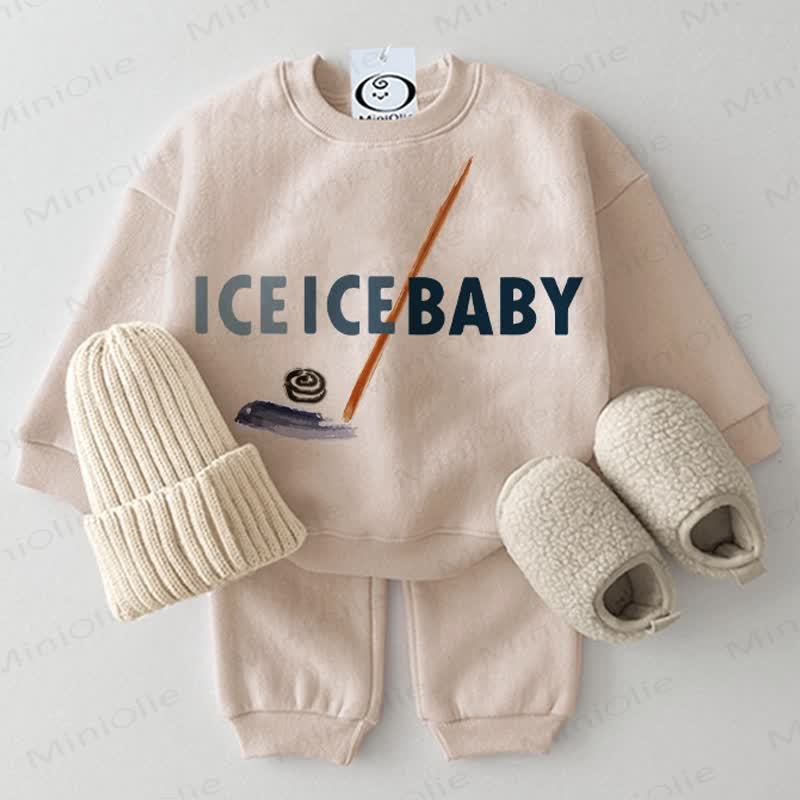 ICE ICE BABY Baby Hockey 2-piece Beige Set