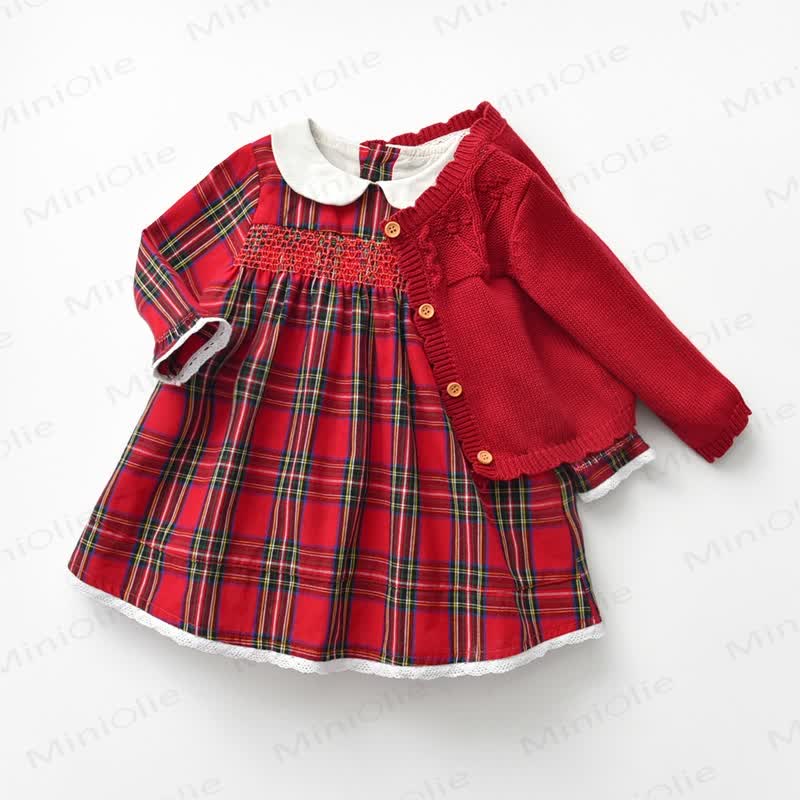 Baby Red Cardigan/Dress with headband