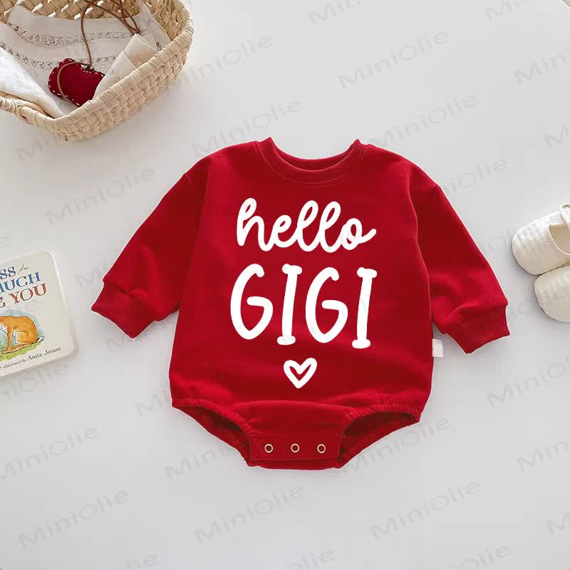 HELLO GIGI Baby Heart Red Bodysuit