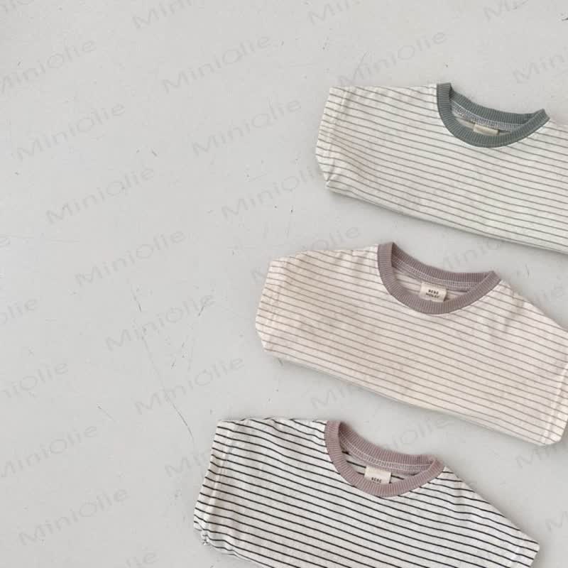 Baby Contrast Collar Striped T-Shirt