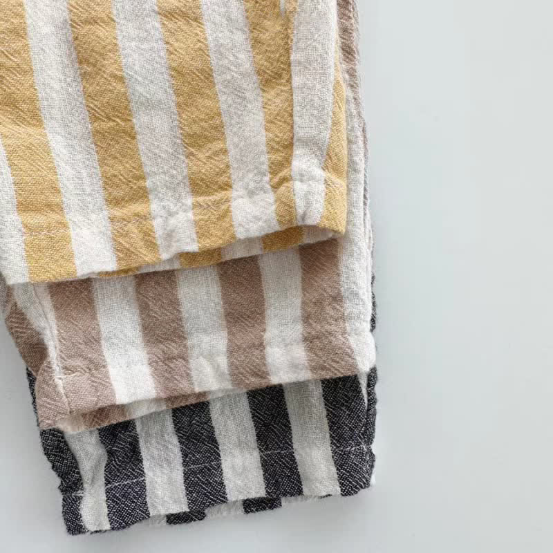 Baby Striped Drawstring Casual Pants